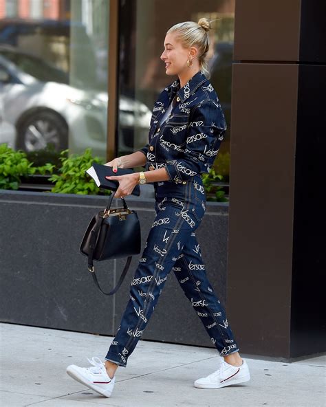 hailey baldwin versace outfit